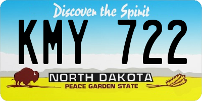 ND license plate KMY722