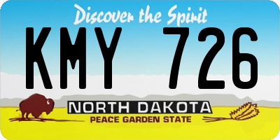ND license plate KMY726