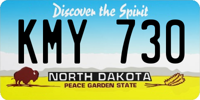 ND license plate KMY730