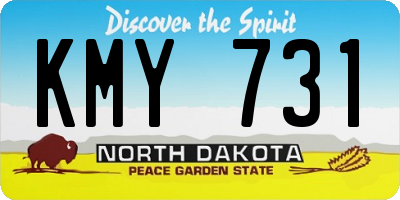 ND license plate KMY731
