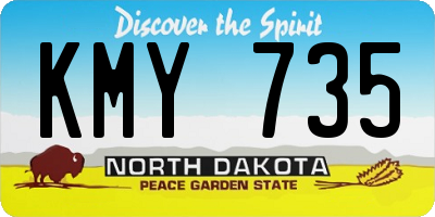 ND license plate KMY735
