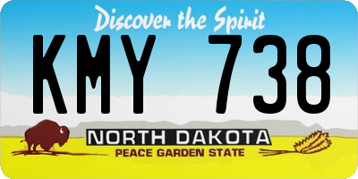 ND license plate KMY738