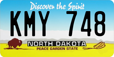 ND license plate KMY748
