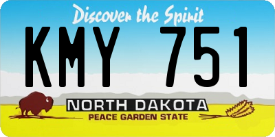 ND license plate KMY751