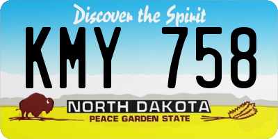 ND license plate KMY758