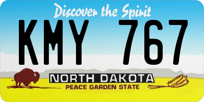 ND license plate KMY767