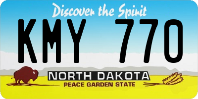 ND license plate KMY770