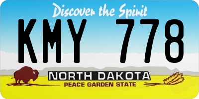 ND license plate KMY778
