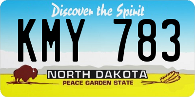 ND license plate KMY783