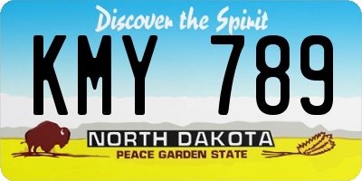 ND license plate KMY789