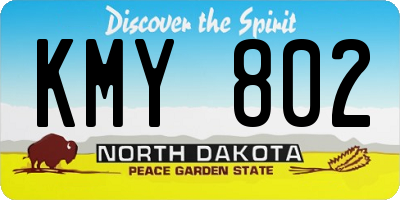ND license plate KMY802