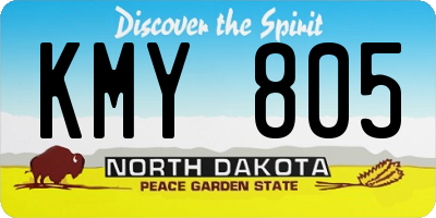 ND license plate KMY805