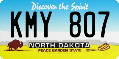 ND license plate KMY807