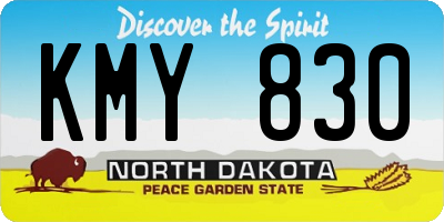 ND license plate KMY830