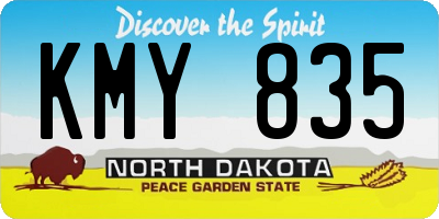 ND license plate KMY835