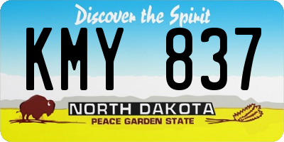 ND license plate KMY837