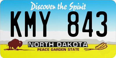 ND license plate KMY843
