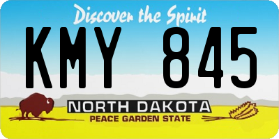 ND license plate KMY845