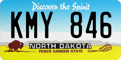 ND license plate KMY846