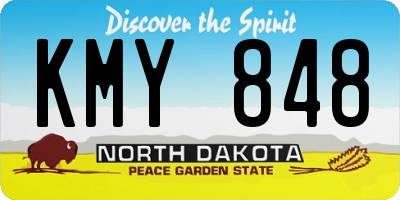 ND license plate KMY848