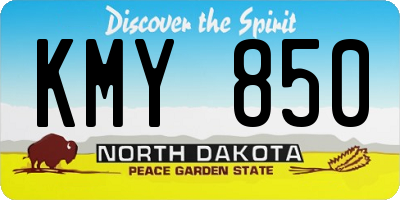 ND license plate KMY850