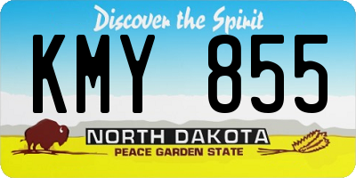ND license plate KMY855
