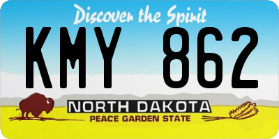 ND license plate KMY862