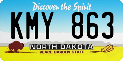 ND license plate KMY863