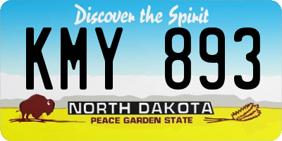 ND license plate KMY893