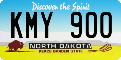 ND license plate KMY900