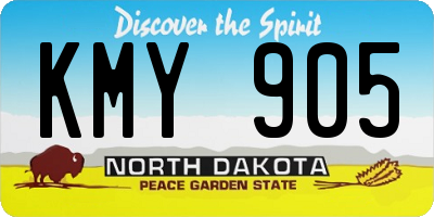 ND license plate KMY905