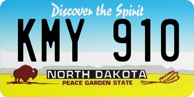ND license plate KMY910