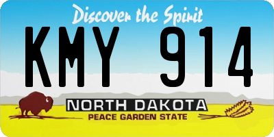ND license plate KMY914
