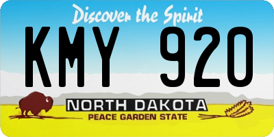 ND license plate KMY920