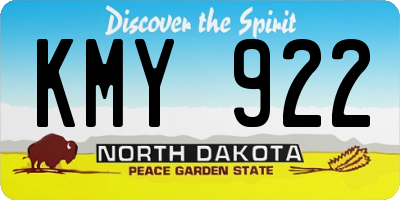 ND license plate KMY922