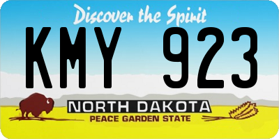 ND license plate KMY923