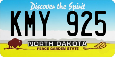 ND license plate KMY925