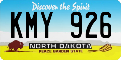ND license plate KMY926