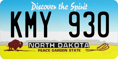 ND license plate KMY930