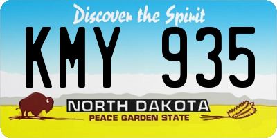 ND license plate KMY935