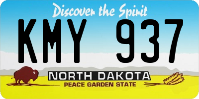 ND license plate KMY937