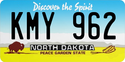 ND license plate KMY962