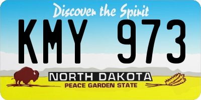 ND license plate KMY973