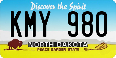 ND license plate KMY980