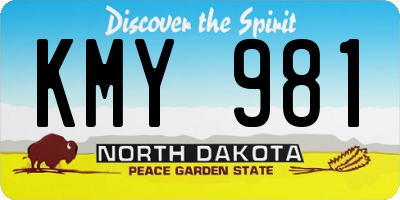 ND license plate KMY981