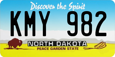 ND license plate KMY982