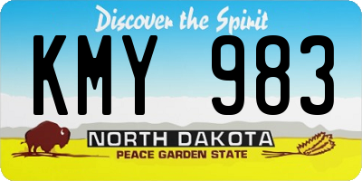 ND license plate KMY983