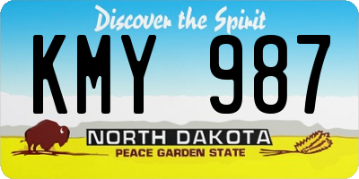 ND license plate KMY987