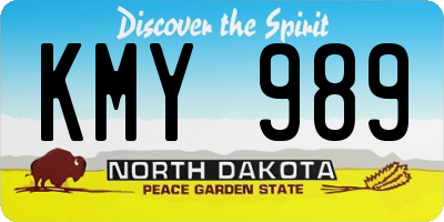 ND license plate KMY989
