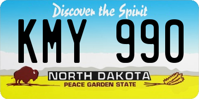 ND license plate KMY990